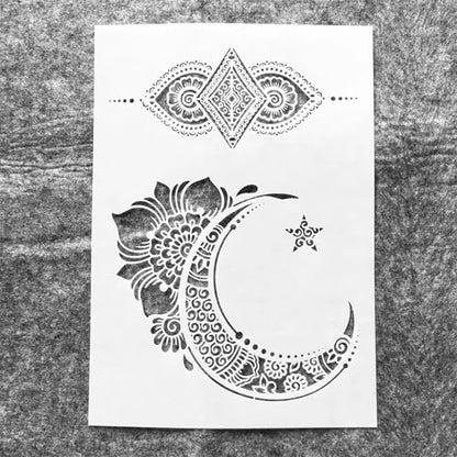 TIAMECH A4 Reusable Palace Moon Flower Stencil for Painting - style: Palace Moon Flower