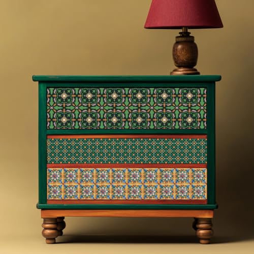 Peacoblue Marrakech Patterns Rub On Transfers for Furniture Craft 6"x12" - style: Marrakech Patterns