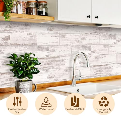 Peel and Stick Backsplash Tile for Kitchen & Bathroom Walls - Waterproof Smart Renter Friendly Sticker - color: Polished Eurasia Silver - Gray
