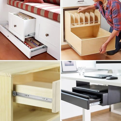 homdiy 10 Pairs Soft Close Drawer Slides 20 Inch Heavy Duty Side Mount Rail - color: Silver, size: 20 Inch