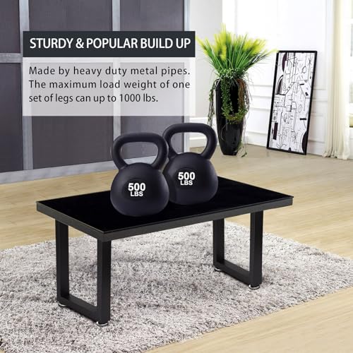 Taelakeni 16 Inch Metal Bench Leg Coffee Table Legs, Set of 2 - color: Square, size: 16 IN