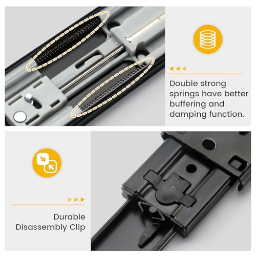 Goldenwarm 24 Inch Black Soft Close Drawer Slides 20 Pack 10 Pairs 100lb - size: 24 Inch