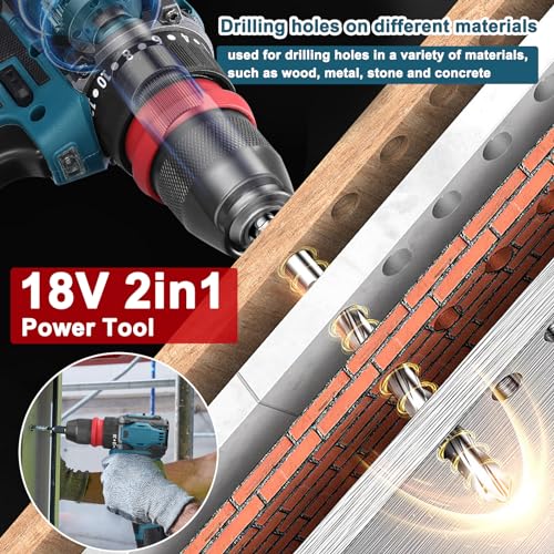18V 2 in 1 Power Drill, Electric Screwdriver, Screw Driver