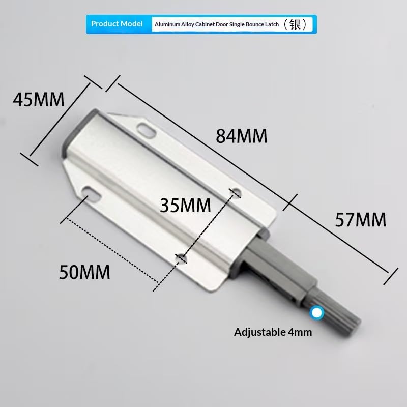 4-Pcs Magnetic Push-to-Open Cabinet Latches, Silver - color: Silver-4pcs