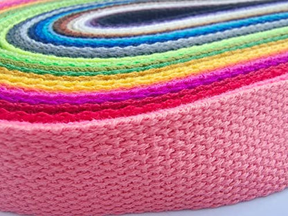 1 Inch Cotton Webbing 10 Yards Cotton Strap for Tote Canvas Bags Crafts Sewing (2079 Bright Green) - color: 2079 Bright Green