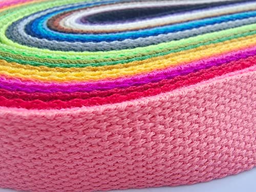 1 Inch Cotton Webbing 10 Yards Cotton Strap for Tote Canvas Bags Crafts Sewing (2018 Light Green) - color: 2018 Light Green