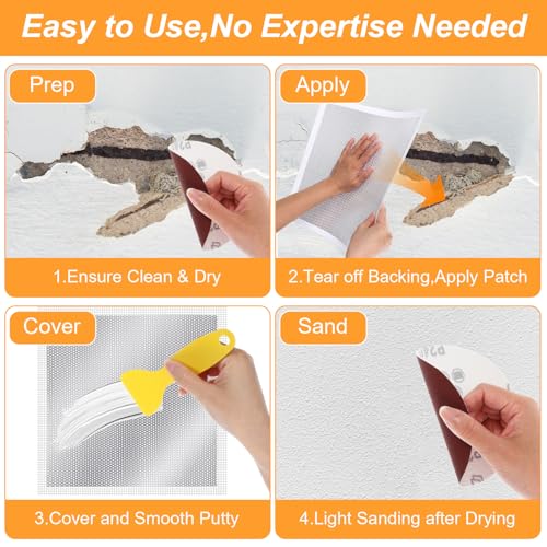 Drywall Repair Kit 13" Drywall Patch Kit Large Hole 8Pcs Wall Patch Repair