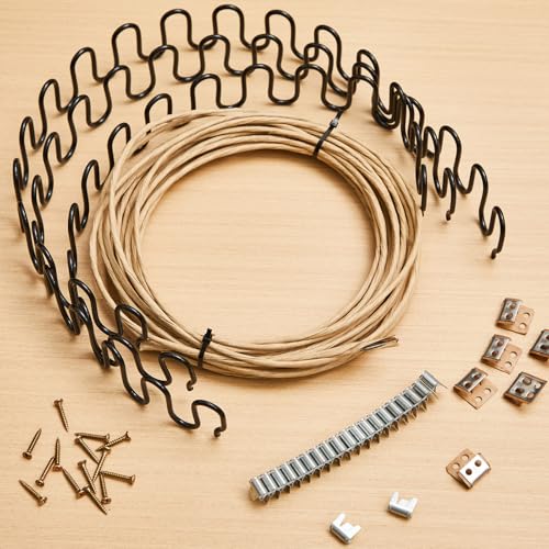 MorningRo 8 Pcs 23 Inch Couch Upholstery Spring Repair Replacement Kit - 8 Heavy-Duty Springs, 16 Spring Clips, 64 Nails, 40ft Steel Stay Wire for Fixing Sagging Cushions in Sofa Recliner Chair - size: 23 Inch