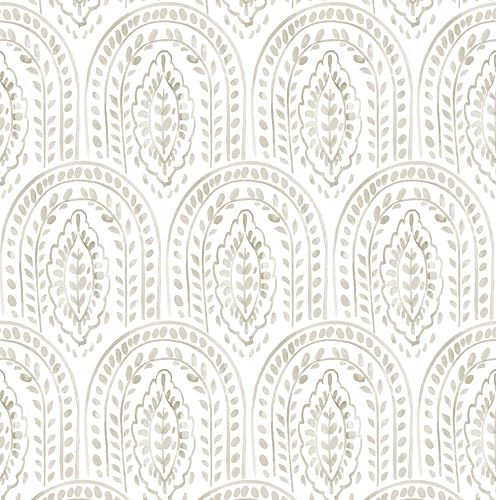EeeComing Boho Peel and Stick Wallpaper - Modern Peel and Stick Removable Contact Paper Self Adhesive Wallpaper for Bedroom and Bathroom - Cabinet Shelf Liner Vinyl 197"x17.3 - color: Beige, size: 17.3" x 197"