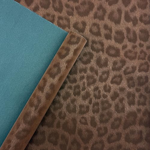 Faux Leather Leopard Roll 32 x 137 cm(12 x 54 inches) Multipurpose Synthetic Faux Leather for DIY Crafts, Earrings, Wallets, Bows, Cosmetic Bags, Handbags - Craft Making Supply (Dark Brown) - color: Dark Brown