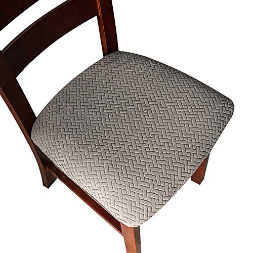 Genina Seat Covers for Dining Room Washable Chair Seat Slipcovers Set of 4 - color: Grey, size: 16-20in Not waterproof