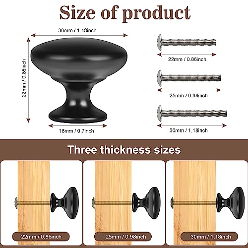 Matte Black Cabinet Knobs Black Mushroom Knobs 10 Pack - color: Matt Black, size: 10