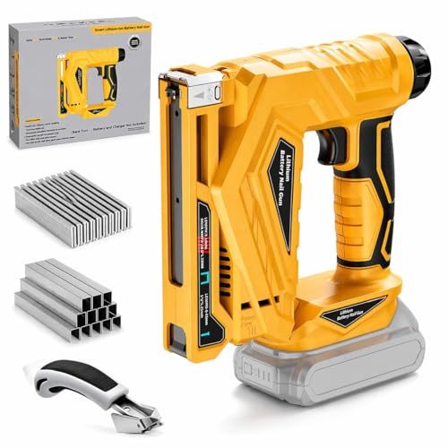 Upholstery Staple Gun Compatible with Dewalt 20V MAX Battery - color: Black and Yellow