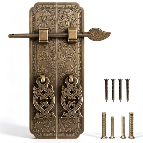 6in Sliding Bolt Latch, Vintage Brass Door Latch Sliding Lock Hardware