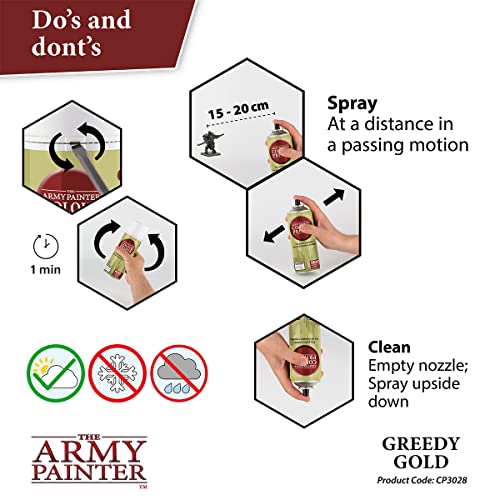 The Army Painter, Colour Primer Greedy Gold, 400 ml acrylic spray - color: Greedy Gold