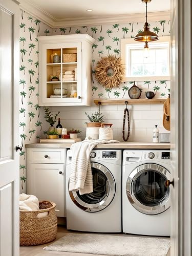 Shelf and Drawer Liner for Kitchen, Table, Bookshelves, Waterproof Cupboard Liners Tree Peel and Stick Wallpaper Self Adhesive Removable Easy Peel Off Stick on Paper 17.3" × 78.7" - color: Palm Green, size: 17.3" x 78.7"