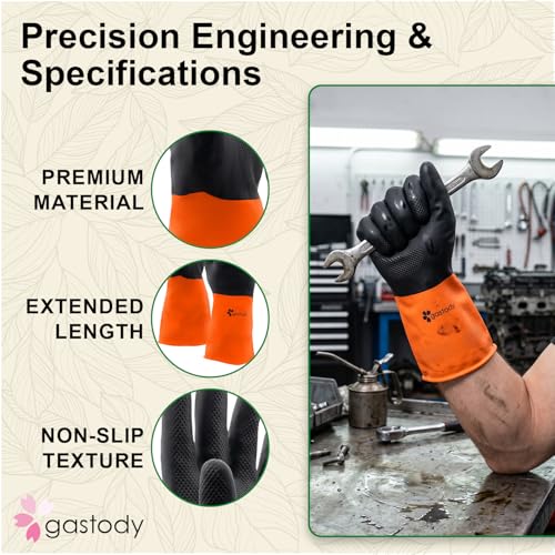 Gastody™ - Chemical Resistant Gloves, Reusable,Heavy Duty Safety Work Gloves,Resist Acid,Oil,Alkali - S-M-L-XL-XXL Size - size: X-Large, style: Set of 6 Pairs