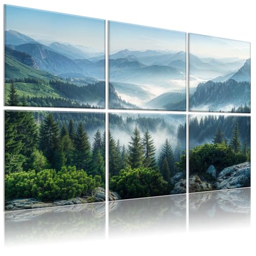 Decorative Acoustic Panels 6 Pack, 72"x48" - Mountain Print - color: Mountain, size: 72 X 48 Inches