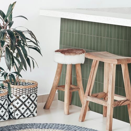Smart Tiles Peel and Stick backsplash, Stacked Olive Green, 11.43"x9" - color: Olive Green