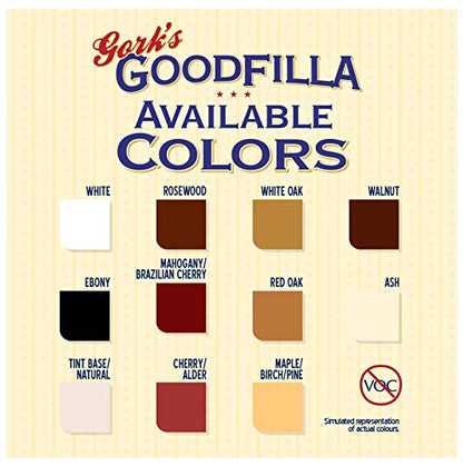 Goodfilla Ash, 8 oz, Wood and Grain Filler, Stainable, Tintable, Sandable, Zero Waste, Non-Toxic, USA Made - color: Ash, size: 8 oz