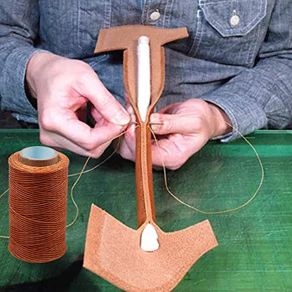 284Yards Leather Sewing Waxed Thread, 0.8mm Waxed Thread for Bookbinding - color: Light Khaki