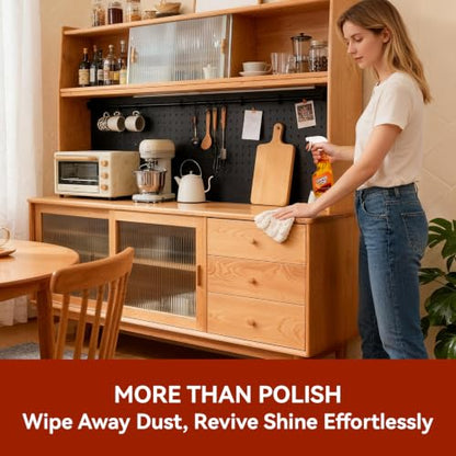 2-in-1 Wood Cleaner Furniture Polish - Natural Orange Oil Spray