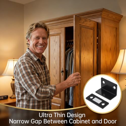Cabinet Magnetic Catch L-Shaped 8 Pack Ultra Thin Drawer Magnet Closures