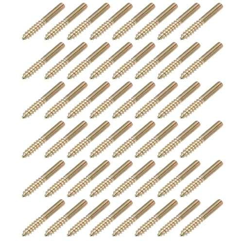 M4 Hanger Bolts, 1.2"(30mm) Length Double Headed Bolts Self-Tapping 4mm Screw Wood Dowel Screw Bolt Furniture Accessories - Fitting for (Wood Joint Furniture Legs) 48 Pcs - size: M4 x 30mm