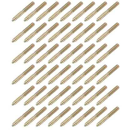 M4 Hanger Bolts, 1.2"(30mm) Length Double Headed Bolts Self-Tapping 4mm Screw Wood Dowel Screw Bolt Furniture Accessories - Fitting for (Wood Joint Furniture Legs) 48 Pcs - size: M4 x 30mm
