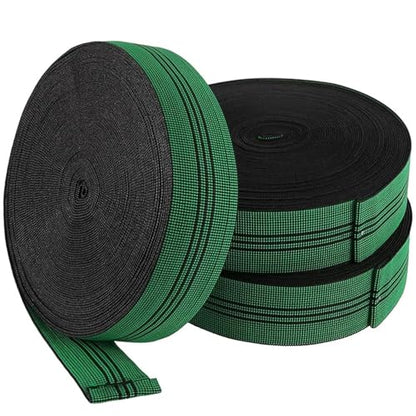 FUNSUEI 3 Rolls 2 Inches x 65.6 Feet Elastic Webbing for Sofa Upholstery, Stretch Latex Chair Webbing Band for Couch Furniture Repair