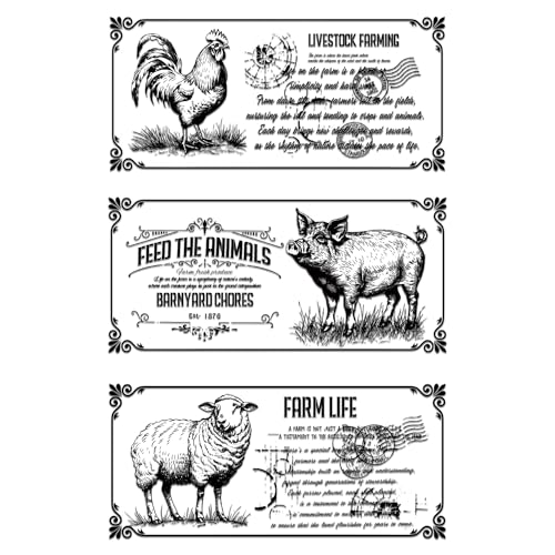 GLOBLELAND 3 Sheets Farm Animals Rub on Transfer for Furniture 6×12 inch - style: Farm Life