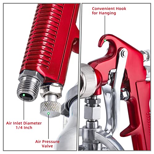 CarBole Suction Paint Spray-Gun with 1.3mm 1.7mm 2.0mm Fluid Tips
