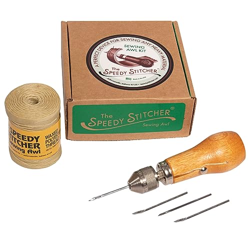 Speedy Stitcher Sewing Awl Kit with 180-yard Tube of Thread, Natural - size: Sewing Awl - Kit with 180-Yard Tube of Thread