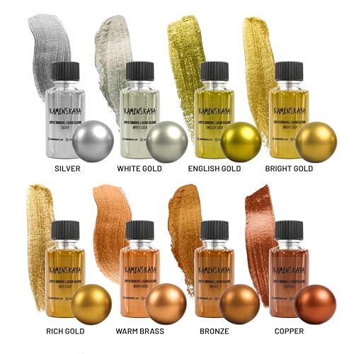 KAMENSKAYA Warm Brass Leaf Paint, Liquid Gilding Paint, 0.68 fl oz - color: Warm Brass, size: 0.68 Fl Oz (Pack of 1)