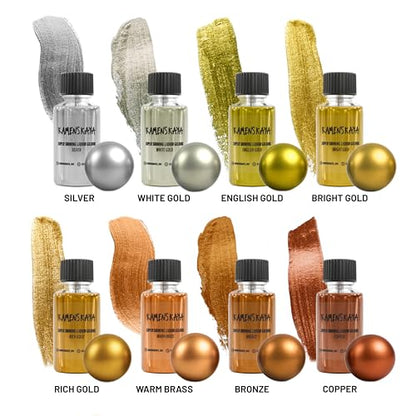 KAMENSKAYA Warm Brass Leaf Paint, Liquid Gilding Paint, 0.68 fl oz - color: Warm Brass, size: 0.68 Fl Oz (Pack of 1)