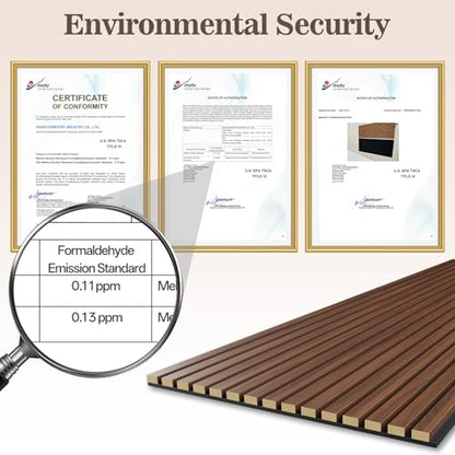 2 Pack Acoustic Wood Panels for Wall 47.24" x 23.81" Soundproof - color: Walnut, size: 47" x 23" (2 PCs)