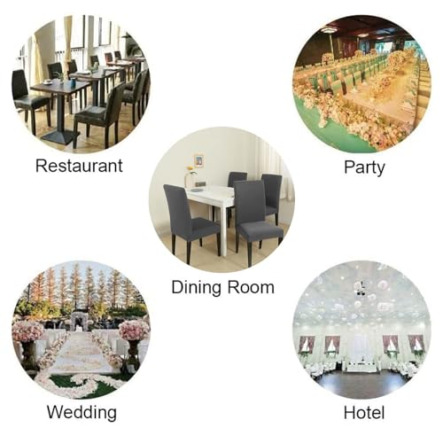 Stretch Chair Covers Slipcovers Set of 4 Dark Gray Stretchable Dining Chair Slipcover Washable Removable for Kitchen,Hotel,Restaurant - color: Dark Gray, size: 4