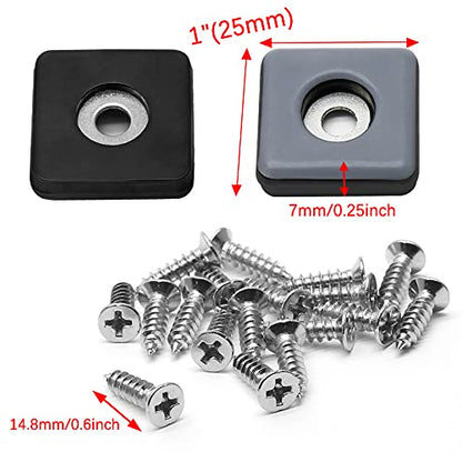Piutouyar 12Pcs 1" Teflon Furniture Sliders,Screw on Furniture Glide Slider - size: Screw on 1"x1" Square