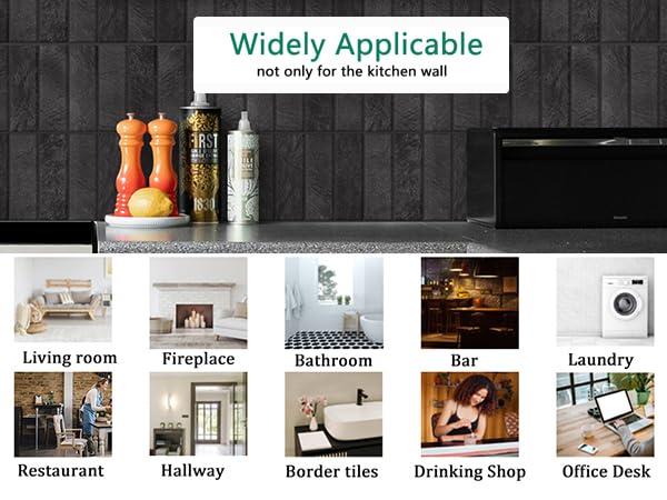 Backsplash Tile for Kitchen Peel and Stick, New Upgrade Premium Matte Black Stick on Tiles for Backsplash Kitchen, Matte Black (10-Sheet). - color: Black