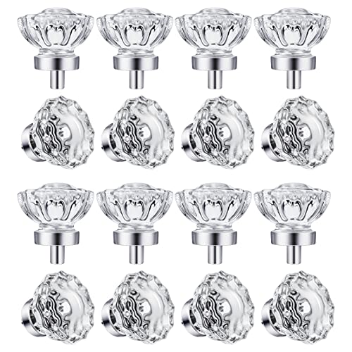 Polished Chrome konbs, Glass Cabinet Knobs, Vintage Crystal Knobs and Pulls - color: Polished Chrome, size: 16 Pack (36mm)