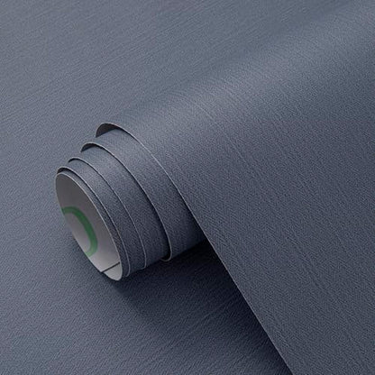 Haimin Fabric Wallpaper 24" x 393" Peel and Stick Textured Contact Paper - color: Blue