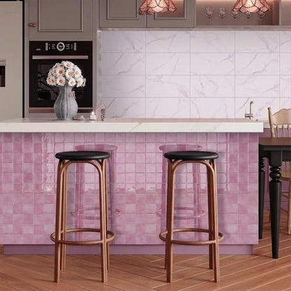 VICCI 20 Sheets Peel and Stick Wall Tile Stickers, 6" x 6" - color: Pink