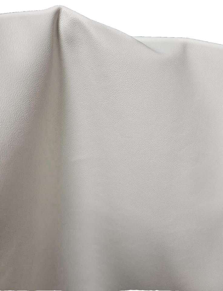 White Soft Faux Vegan Leather Sheet PU Peta Approved Vegan | 1 Yard (36 x 54 inch) Cut by the Yard | Synthetic Pleather Nappa 0.9 mm Smooth Upholstery | NAT Leathers | 36"x54" - color: White Smooth