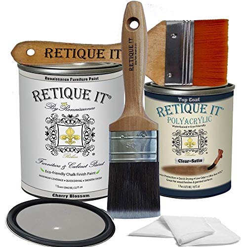 Retique It Chalk Furniture Paint by Renaissance DIY, Poly Kit, 04 Dove Grey, 32 Ounces