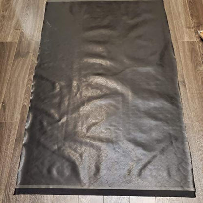 NAT Leathers | Black Smooth Soft Faux Vegan Leather Fabric PU Peta Approved Vegan | 1 Yard (36 x 54 inch Wide) Cut by Yard | Synthetic Pleather 0.9 mm Nappa Upholstery | 36"x54" - color: Black Small Grain