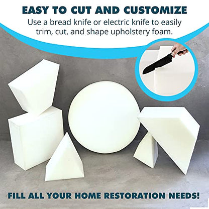 Foamma 8" x 14" x 14" High Density Upholstery Foam Padding, Thick-Custom Pillow, Chair, and Couch Cushion Replacement Foam, Craft Foam Upholstery Supplies, Foam Pad for Cushions and Seat Repair - size: 8" x 14" x 14"