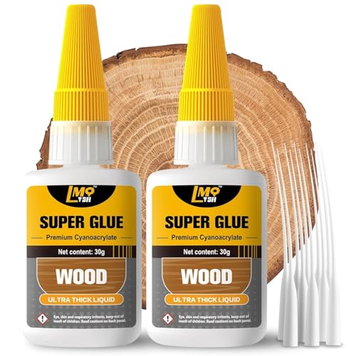 Wood Super Glue 60 Gram Clear Instant CA Glue for Woodworking Wooden Crafts - size: 2oz-thick