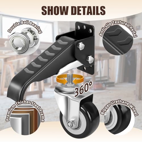 SPACECARE Workbench Casters kit 600Lbs Quick Release 2 Mounting Options 4P - style: 600 LBS