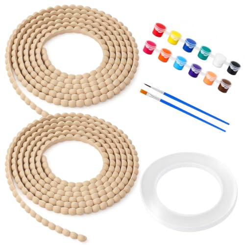 157" x 0.39" Flexible Decorative Bead Molding Trim Peel and Stick Paintable - color: Wood-13ft/10mm