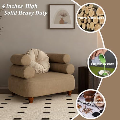 DWYL & LWYD 4 Inches Wood Furniture Legs Set of 4,Heavy Duty Rubber Wood Legs Replacement Sofa Legs Couch Legs Cabinet Legs Wooden Legs for Furniture (Walnut Finish,4 Inches Height) - color: Walnut, size: 4 Inch